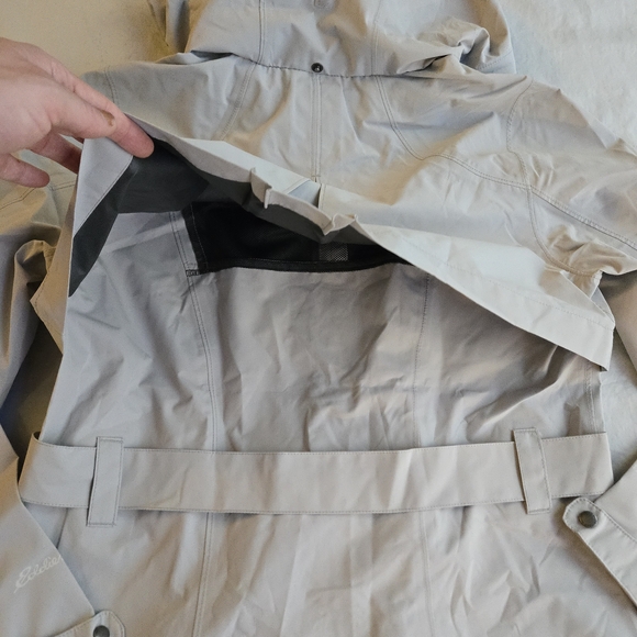 Eddie Bauer Kona Hooded Gray Trench Coat Raincoat Outdoor - Picture 15 of 16